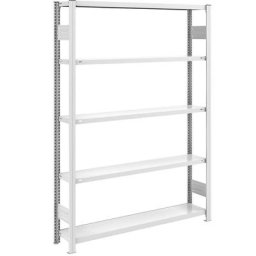 eurokraft pro Rayonnage emboîtable de stockage, gris, h x l 2000 x 1300 mm, avec 5 tablettes en acier, rayonnage de base, charge max. / tablette 175 kg, profondeur 300 mm