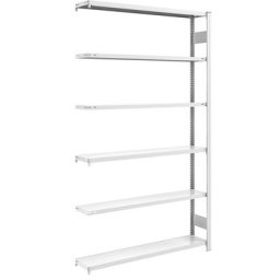 eurokraft pro Rayonnage emboîtable de stockage, gris, h x l 2500 x 1300 mm, avec 6 tablettes en acier, rayonnage additionnel, charge max. / tablette 175 kg, profondeur 300 mm