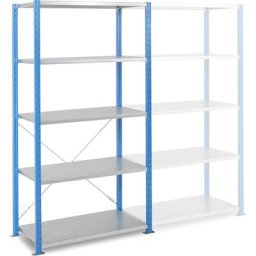 Rayonnage emboîtable pour charges lourdes, à montage rapide, l x p tablettes 1250 x 400 mm, charge max. / tablette 225 kg, rayonnage de base, hauteur 2000 mm, 5 tablettes