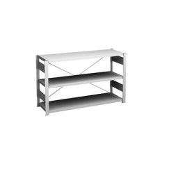 hofe Rayonnage bas emboîtable, gris clair, hauteur 825 mm, 3 tablettes, rayonnage de base, profondeur tablettes 400 mm, charge max. / tablette 180 kg