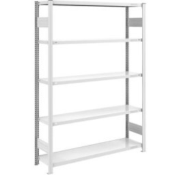 eurokraft pro Rayonnage emboîtable de stockage, gris, h x l 2000 x 1300 mm, avec 5 tablettes en acier, rayonnage de base, charge max. / tablette 180 kg, profondeur 400 mm