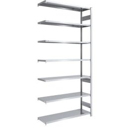 eurokraft pro Rayonnage emboîtable de stockage galvanisé, h x l 3000 x 1300 mm, avec 7 tablettes en acier, rayonnage additionnel, charge max. / tablette 230 kg, profondeur 500 mm