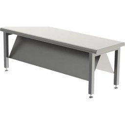 Banc en inox avec tablette pour chaussures, double face, 2 tablettes inclinées pour chaussures, longueur 1400 mm, pour 5 paires de chaussures par tablette