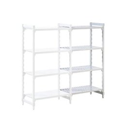 Rayonnage emboîtable modulaire en plastique PREMIUM, l x p tablettes 900 x 600 mm, rayonnage additionnel, largeur 935 mm, tablette crantée
