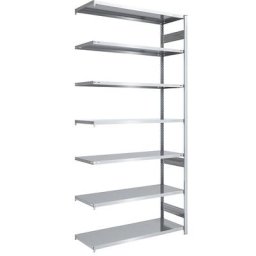 eurokraft pro Rayonnage emboîtable de stockage galvanisé, h x l 3000 x 1300 mm, avec 7 tablettes en acier, rayonnage additionnel, charge max. / tablette 240 kg, profondeur 600 mm
