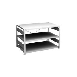 hofe Rayonnage bas emboîtable, gris clair, hauteur 825 mm, 3 tablettes, rayonnage de base, profondeur tablettes 800 mm, charge max. / tablette 190 kg