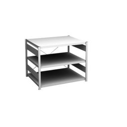 hofe Rayonnage bas emboîtable, gris clair, hauteur 825 mm, 3 tablettes, rayonnage de base, profondeur tablettes 800 mm, charge max. / tablette 130 kg