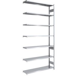 eurokraft pro Rayonnage emboîtable de stockage galvanisé, h x l 3000 x 1300 mm, avec 7 tablettes en acier, rayonnage additionnel, charge max. / tablette 215 kg, profondeur 400 mm