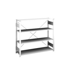 hofe Rayonnage bas emboîtable, gris clair, hauteur 1200 mm, 4 tablettes, rayonnage de base, profondeur tablettes 400 mm, charge max. / tablette 180 kg