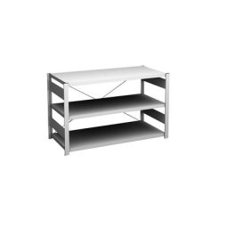 hofe Rayonnage bas emboîtable, gris clair, hauteur 825 mm, 3 tablettes, rayonnage de base, profondeur tablettes 600 mm, charge max. / tablette 190 kg