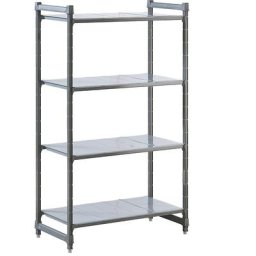 Rayonnage emboîtable modulaire en plastique, l x p tablettes 990 x 540 mm, rayonnage de base, largeur 1070 mm, tablette lisse