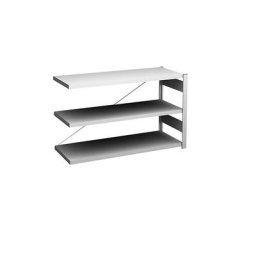 hofe Rayonnage bas emboîtable, gris clair, hauteur 825 mm, 3 tablettes, rayonnage additionnel, profondeur tablettes 500 mm, charge max. / tablette 185 kg