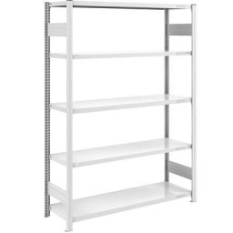 eurokraft pro Rayonnage emboîtable de stockage, gris, h x l 2000 x 1300 mm, avec 5 tablettes en acier, rayonnage de base, charge max. / tablette 230 kg, profondeur 500 mm