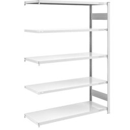 eurokraft pro Rayonnage emboîtable de stockage, gris, h x l 2000 x 1300 mm, avec 5 tablettes en acier, rayonnage additionnel, charge max. / tablette 240 kg, profondeur 600 mm