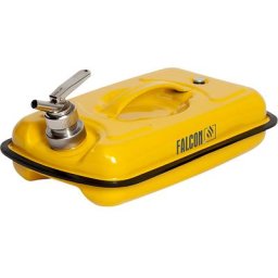 FALCON Récipient de collecte plat avec robinet doseur, tôle d'acier, capacité 5 l