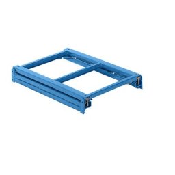 LISTA Tablette coulissante, l x p 890 x 1260 mm, charge max. / tablette 800 kg, coulissant à 100 % de la profondeur, bleu clair