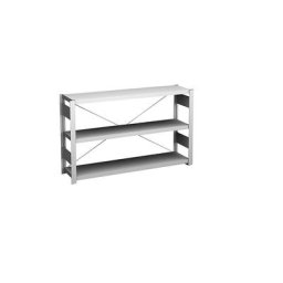 hofe Rayonnage bas emboîtable, gris clair, hauteur 825 mm, 3 tablettes, rayonnage de base, profondeur tablettes 300 mm, charge max. / tablette 175 kg