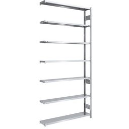 eurokraft pro Rayonnage emboîtable de stockage galvanisé, h x l 3000 x 1300 mm, avec 7 tablettes en acier, rayonnage additionnel, charge max. / tablette 175 kg, profondeur 300 mm