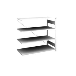 hofe Rayonnage bas emboîtable, gris clair, hauteur 1200 mm, 4 tablettes, rayonnage additionnel, profondeur tablettes 600 mm, charge max. / tablette 190 kg