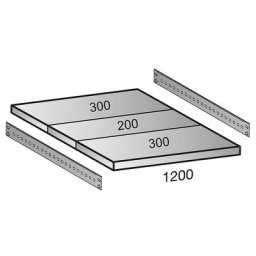 Tablette pour rayonnage emboîtable industriel, largeur tablettes 1200 mm, profondeur 800 mm