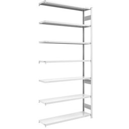 eurokraft pro Rayonnage emboîtable de stockage, gris, h x l 3000 x 1300 mm, avec 7 tablettes en acier, rayonnage additionnel, charge max. / tablette 215 kg, profondeur 400 mm