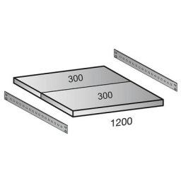 Tablette pour rayonnage emboîtable CLEANA, largeur tablettes 1200 mm, profondeur 600 mm