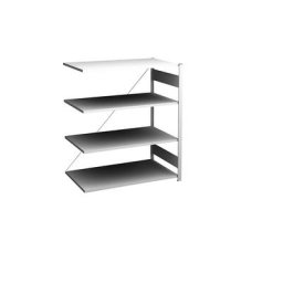 hofe Rayonnage bas emboîtable, gris clair, hauteur 1200 mm, 4 tablettes, rayonnage additionnel, profondeur tablettes 600 mm, charge max. / tablette 140 kg