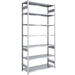 eurokraft pro Rayonnage emboîtable de stockage galvanisé, h x l 3000 x 1300 mm, avec 7 tablettes en acier, rayonnage de base, charge max. / tablette 190 kg, profondeur 600 mm