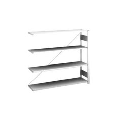 hofe Rayonnage bas emboîtable, gris clair, hauteur 1200 mm, 4 tablettes, rayonnage additionnel, profondeur tablettes 300 mm, charge max. / tablette 175 kg