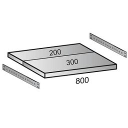 Tablette pour rayonnage emboîtable industriel, largeur tablettes 800 mm, profondeur 500 mm