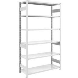 eurokraft pro Rayonnage emboîtable de stockage, gris, h x l 2500 x 1300 mm, avec 6 tablettes en acier, rayonnage de base, charge max. / tablette 240 kg, profondeur 600 mm