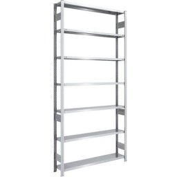 eurokraft pro Rayonnage emboîtable de stockage galvanisé, h x l 3000 x 1300 mm, avec 7 tablettes en acier, rayonnage de base, charge max. / tablette 175 kg, profondeur 300 mm