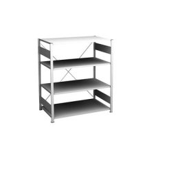 hofe Rayonnage bas emboîtable, gris clair, hauteur 1200 mm, 4 tablettes, rayonnage de base, profondeur tablettes 600 mm, charge max. / tablette 140 kg