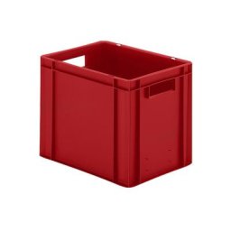 Bac gerbable normes Europe à parois et fond pleins, L x l x h 400 x 300 x 320 mm, rouge, lot de 5