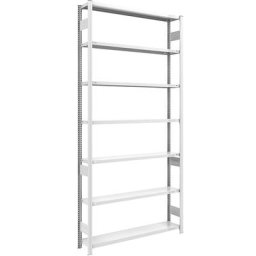 eurokraft pro Rayonnage emboîtable de stockage, gris, h x l 3000 x 1300 mm, avec 7 tablettes en acier, rayonnage de base, charge max. / tablette 175 kg, profondeur 300 mm