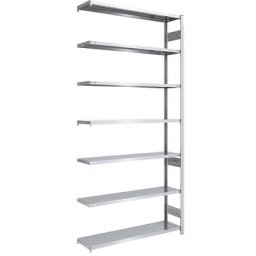 eurokraft pro Rayonnage emboîtable de stockage galvanisé, h x l 3000 x 1300 mm, avec 7 tablettes en acier, rayonnage additionnel, charge max. / tablette 180 kg, profondeur 400 mm