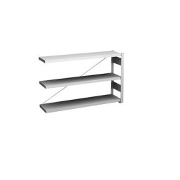 hofe Rayonnage bas emboîtable, gris clair, hauteur 825 mm, 3 tablettes, rayonnage additionnel, profondeur tablettes 300 mm, charge max. / tablette 175 kg