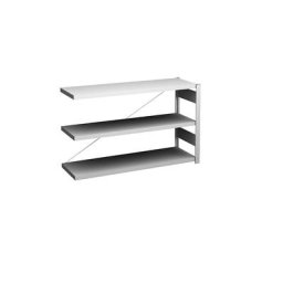 hofe Rayonnage bas emboîtable, gris clair, hauteur 825 mm, 3 tablettes, rayonnage additionnel, profondeur tablettes 400 mm, charge max. / tablette 180 kg