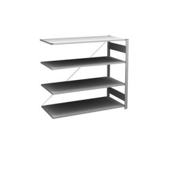hofe Rayonnage bas emboîtable, galvanisé, hauteur 1200 mm, 4 tablettes, rayonnage additionnel, profondeur tablettes 600 mm, charge max. / tablette 130 kg