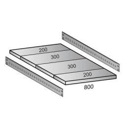 Tablette pour rayonnage emboîtable industriel, largeur tablettes 800 mm, profondeur 1000 mm