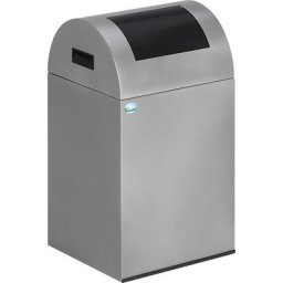 VAR Collecteur de tri auto-extinguible, capacité 43 l, l x h x p 320 x 600 x 320 mm, argent, trappe anthracite