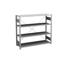hofe Rayonnage bas emboîtable, galvanisé, hauteur 1200 mm, 4 tablettes, rayonnage de base, profondeur tablettes 400 mm, charge max. / tablette 180 kg