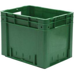 Bac gerbable normes Europe, capacité 29 l, L x l x h ext. 400 x 300 x 320 mm, lot de 4, vert