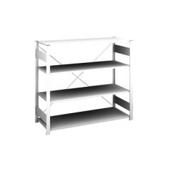 hofe Rayonnage bas emboîtable, gris clair, hauteur 1200 mm, 4 tablettes, rayonnage de base, profondeur tablettes 500 mm, charge max. / tablette 185 kg