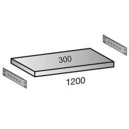 Tablette pour rayonnage emboîtable industriel, largeur tablettes 1200 mm, profondeur 300 mm