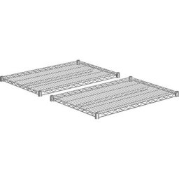 Tablette pour rayonnage grillagé en fil d'acier, chromée, charge max. par tablette 250 kg, largeur 910 mm, profondeur 610 mm, lot de 2