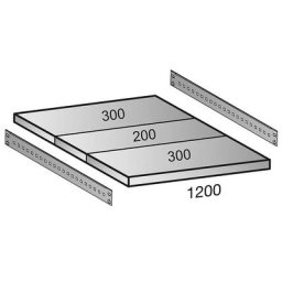 Tablette pour rayonnage emboîtable CLEANA, largeur tablettes 1200 mm, profondeur 800 mm