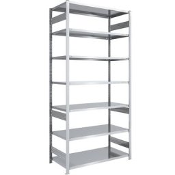 eurokraft pro Rayonnage emboîtable de stockage galvanisé, h x l 3000 x 1300 mm, avec 7 tablettes en acier, rayonnage de base, charge max. / tablette 240 kg, profondeur 800 mm