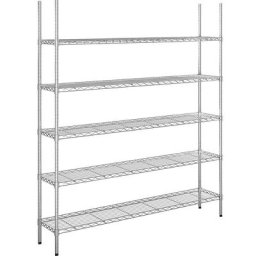 Rayonnage en fil d'acier chromé, charge max. par tablette 100 kg, l x p 1520 x 360 mm, rayonnage de base, hauteur 1880 mm, 5 tablettes