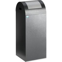 VAR Collecteur de tri auto-extinguible, capacité 60 l, l x h x p 320 x 800 x 320 mm, argent antique, trappe argent